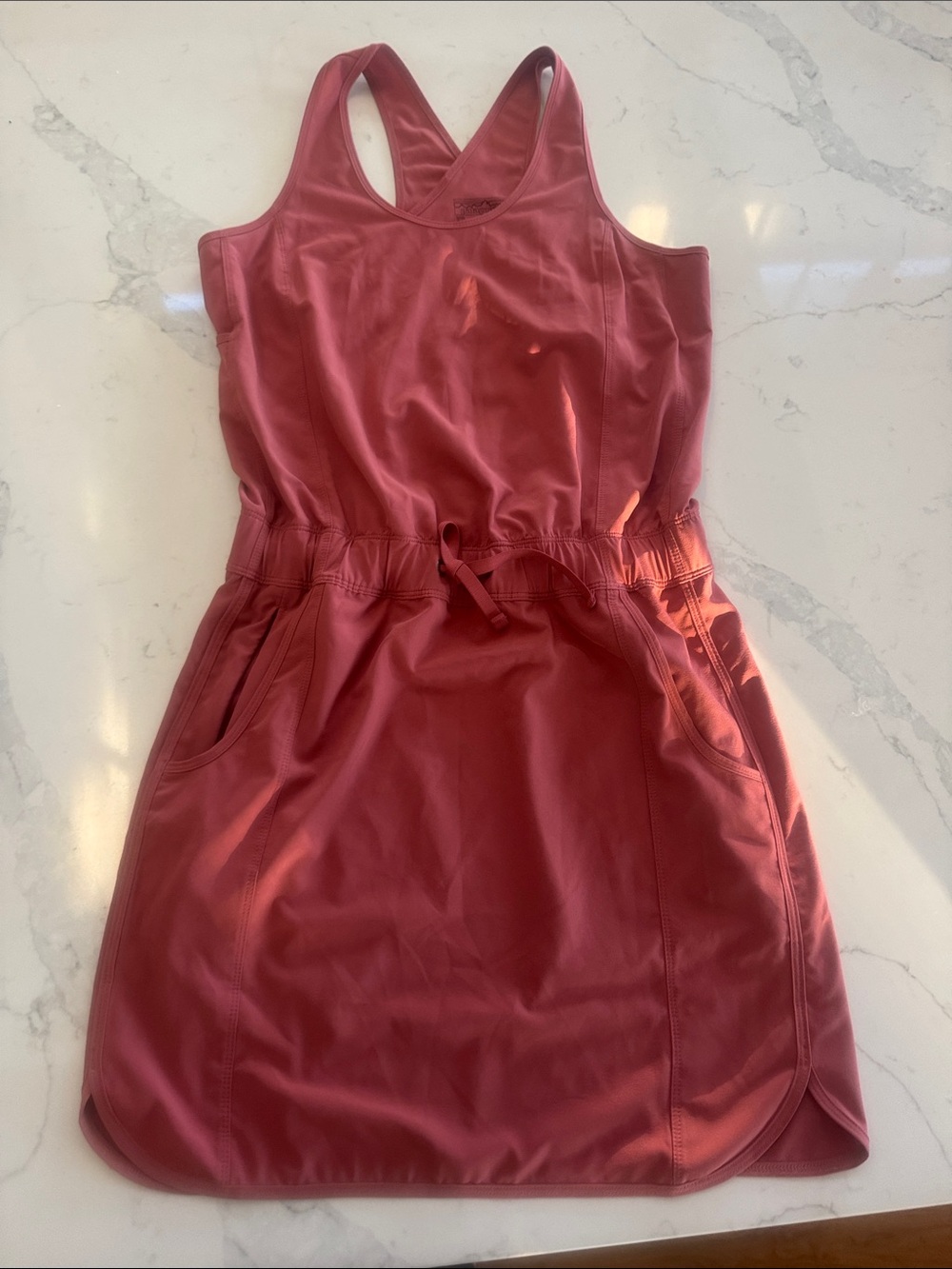 Patagonia Women's Fleetwith Dress Drawstring Waist Tank Dress - Dusty Rose - Picture 2 of 5